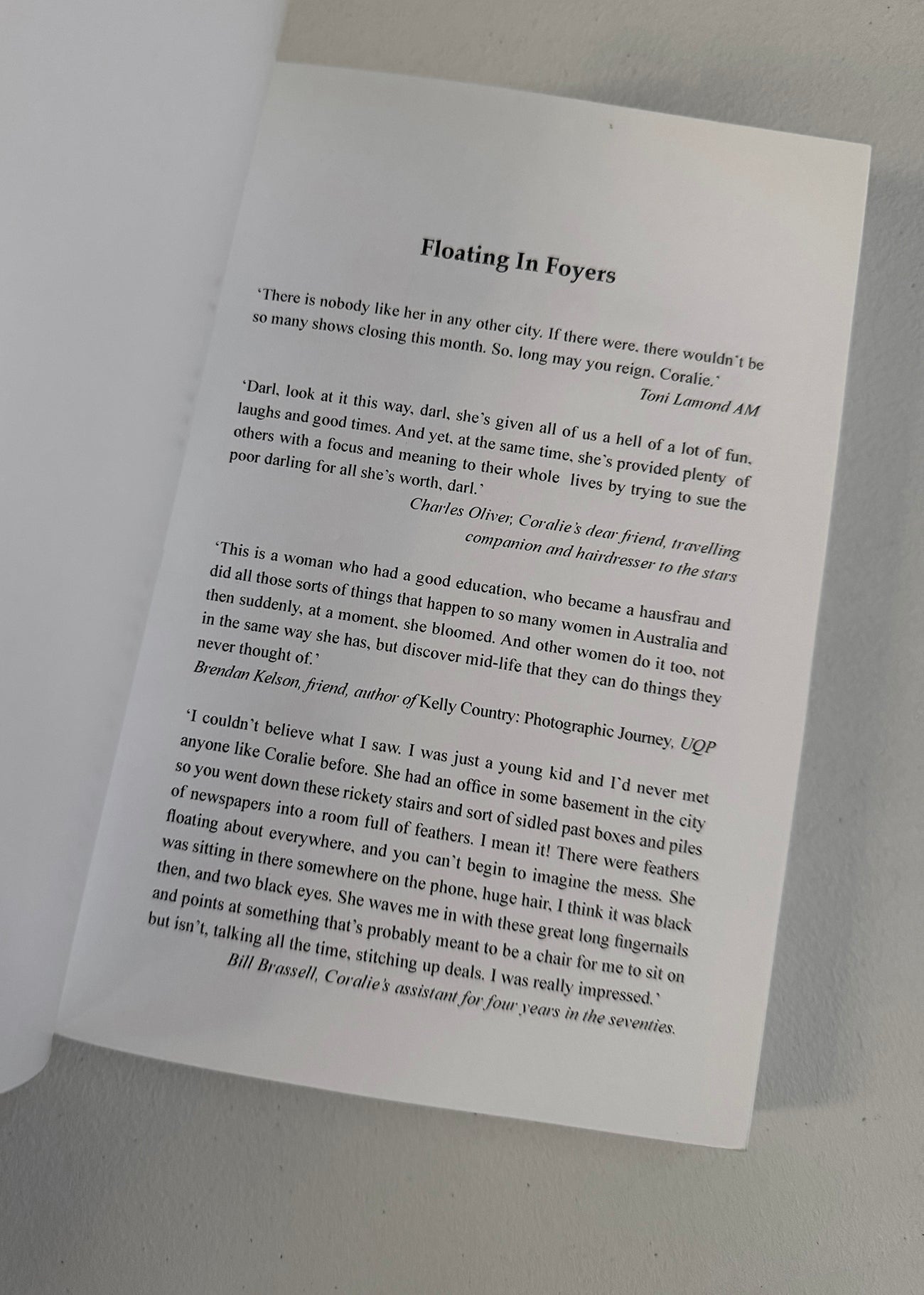 Floating in Foyers: Coralie Wood Lashes Out - Marya Glyn - Daniel