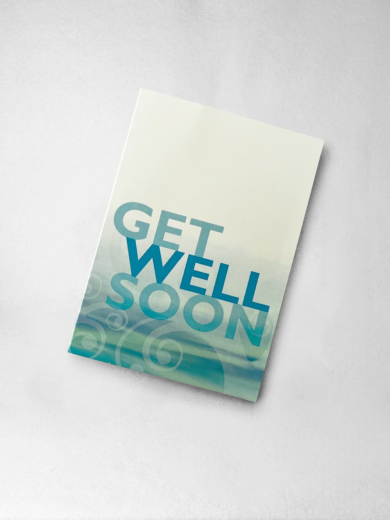 Greeting Card - Get Well Soon, blue swirls