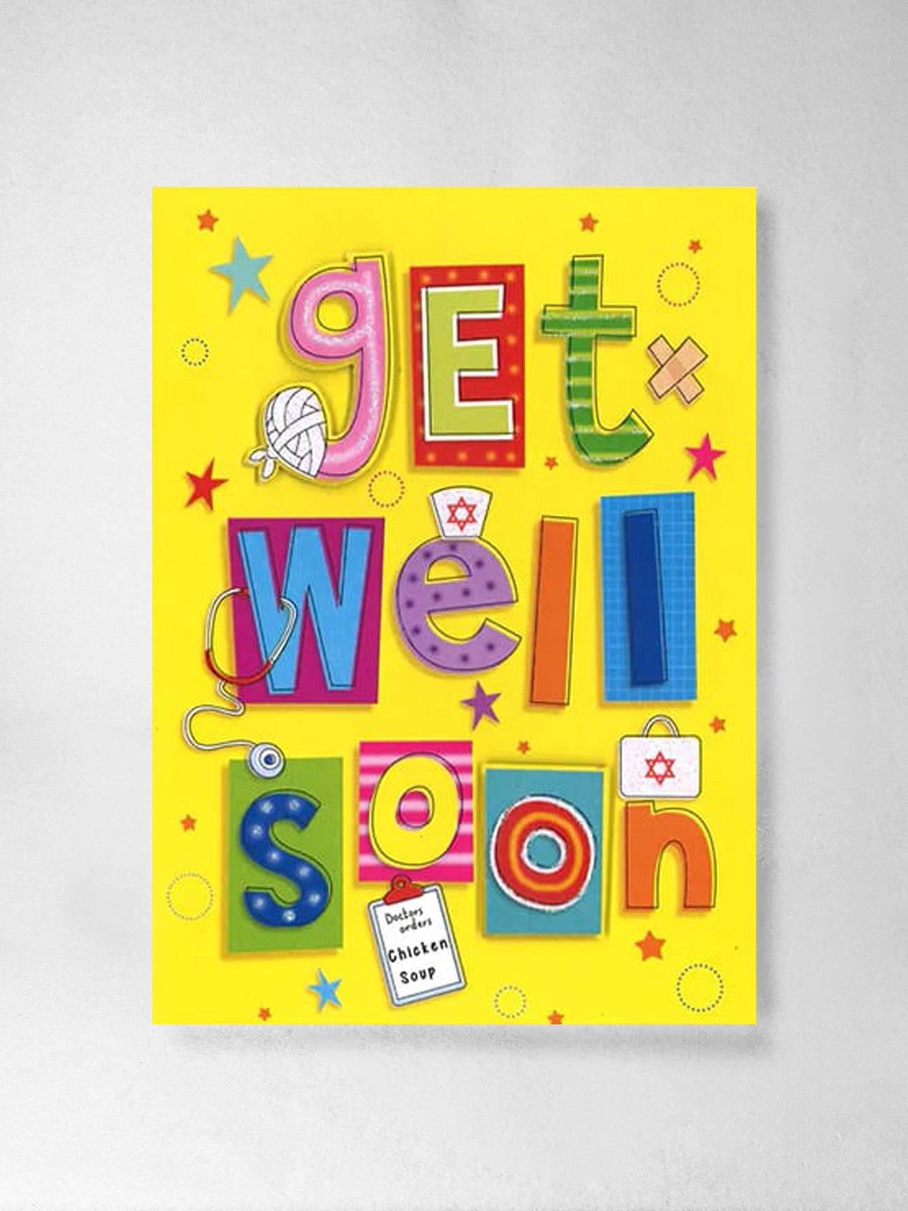 Greeting Card – Get Well Soon, Bright Text