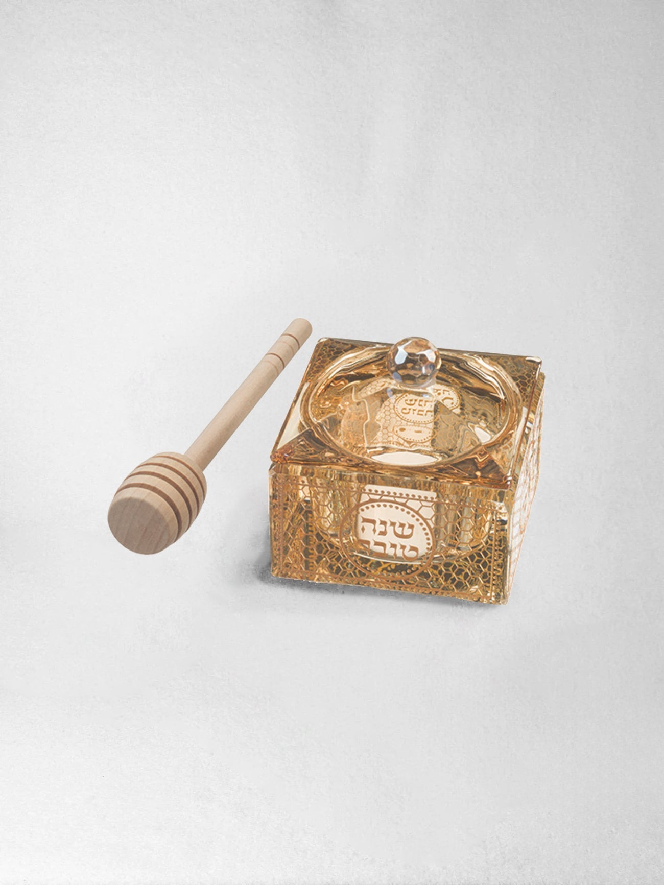 Honey Dish - Crystal and dipper