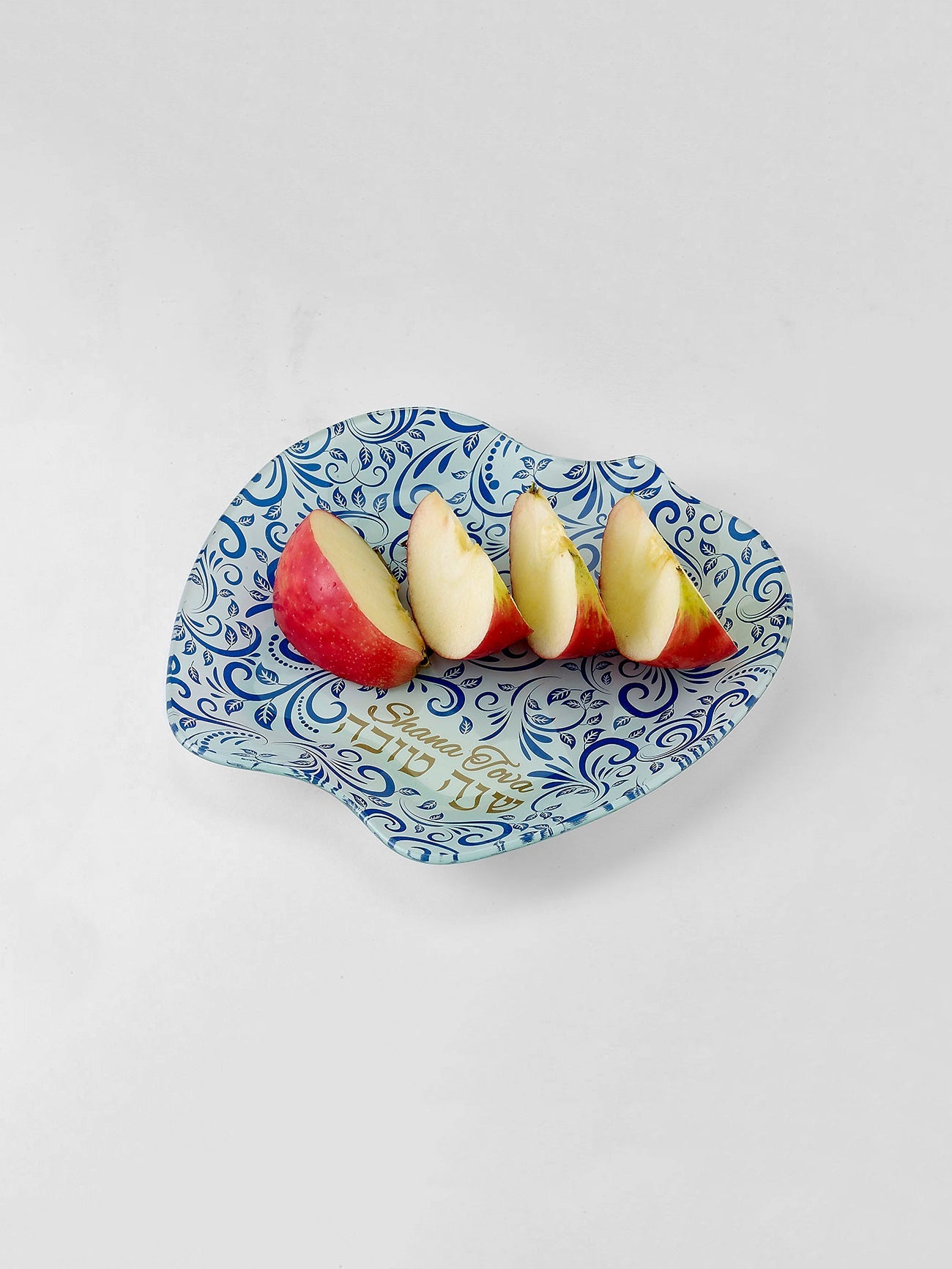 Honey Dish - Glass with Blue Design