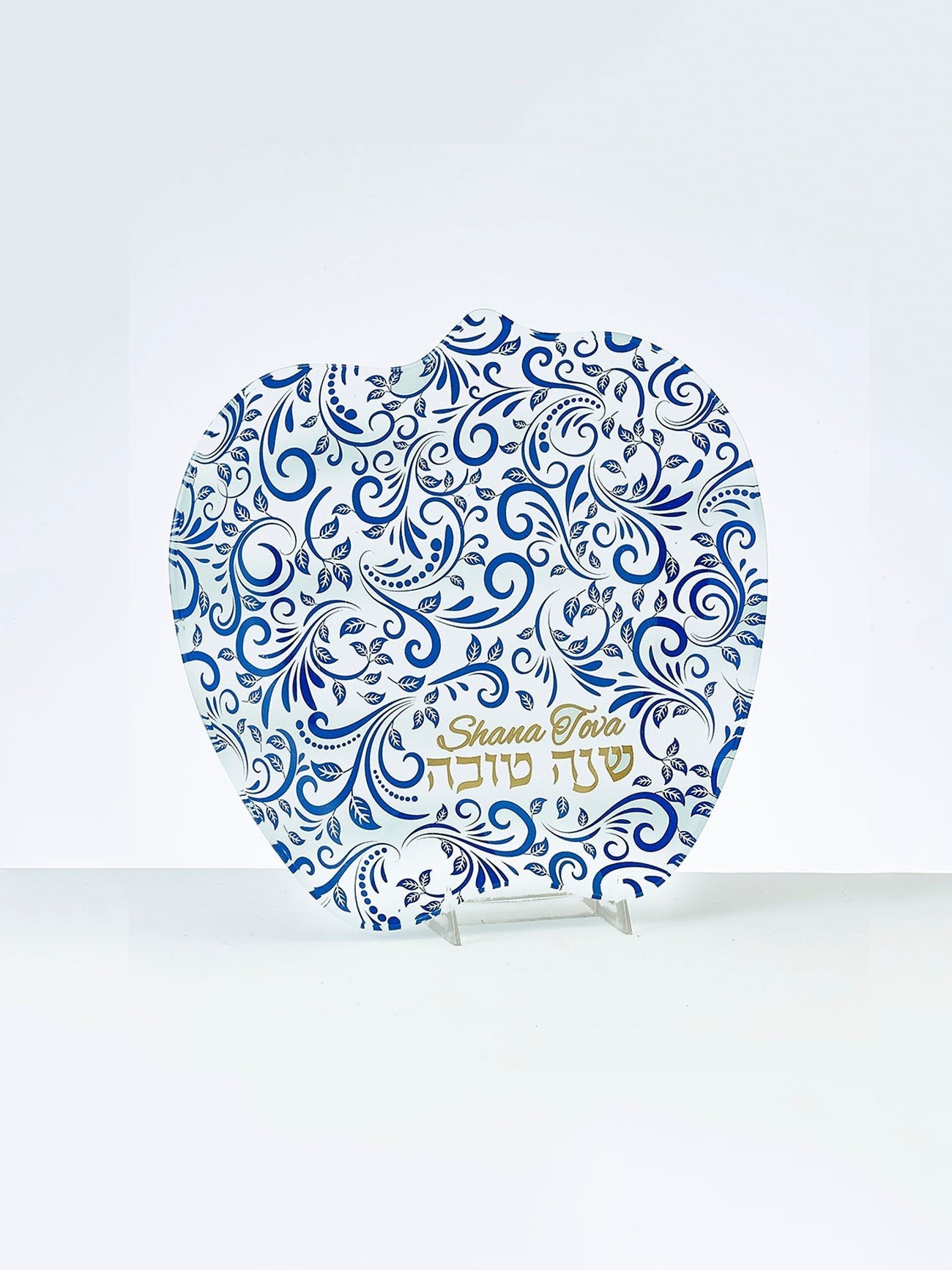 Honey Dish - Glass with Blue Design