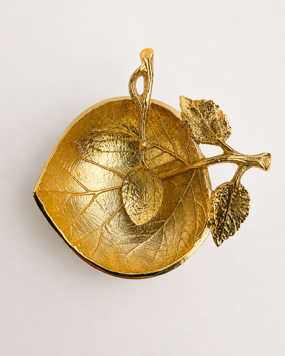 Honey Dish - Golden Leaf