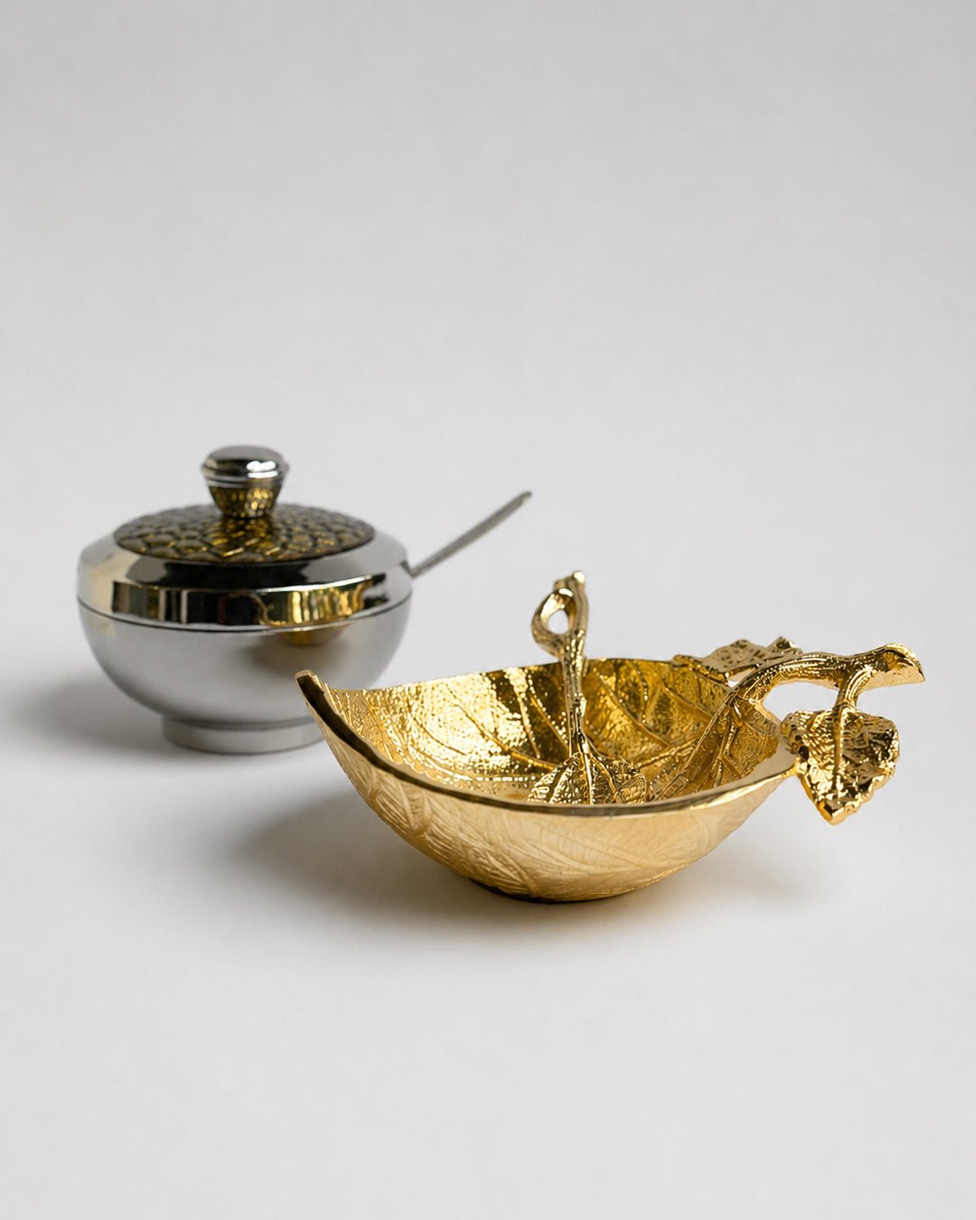 Honey Dish - Golden Leaf
