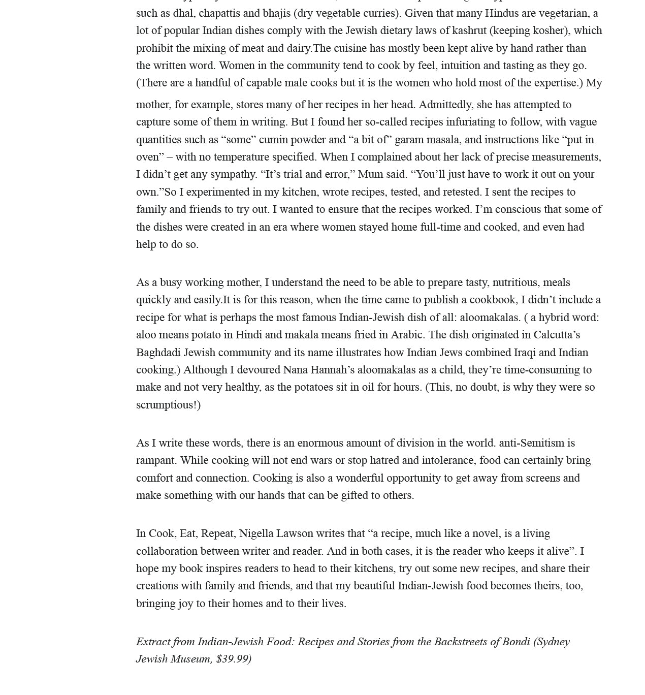 Indian - Jewish Food - Elana Benjamin