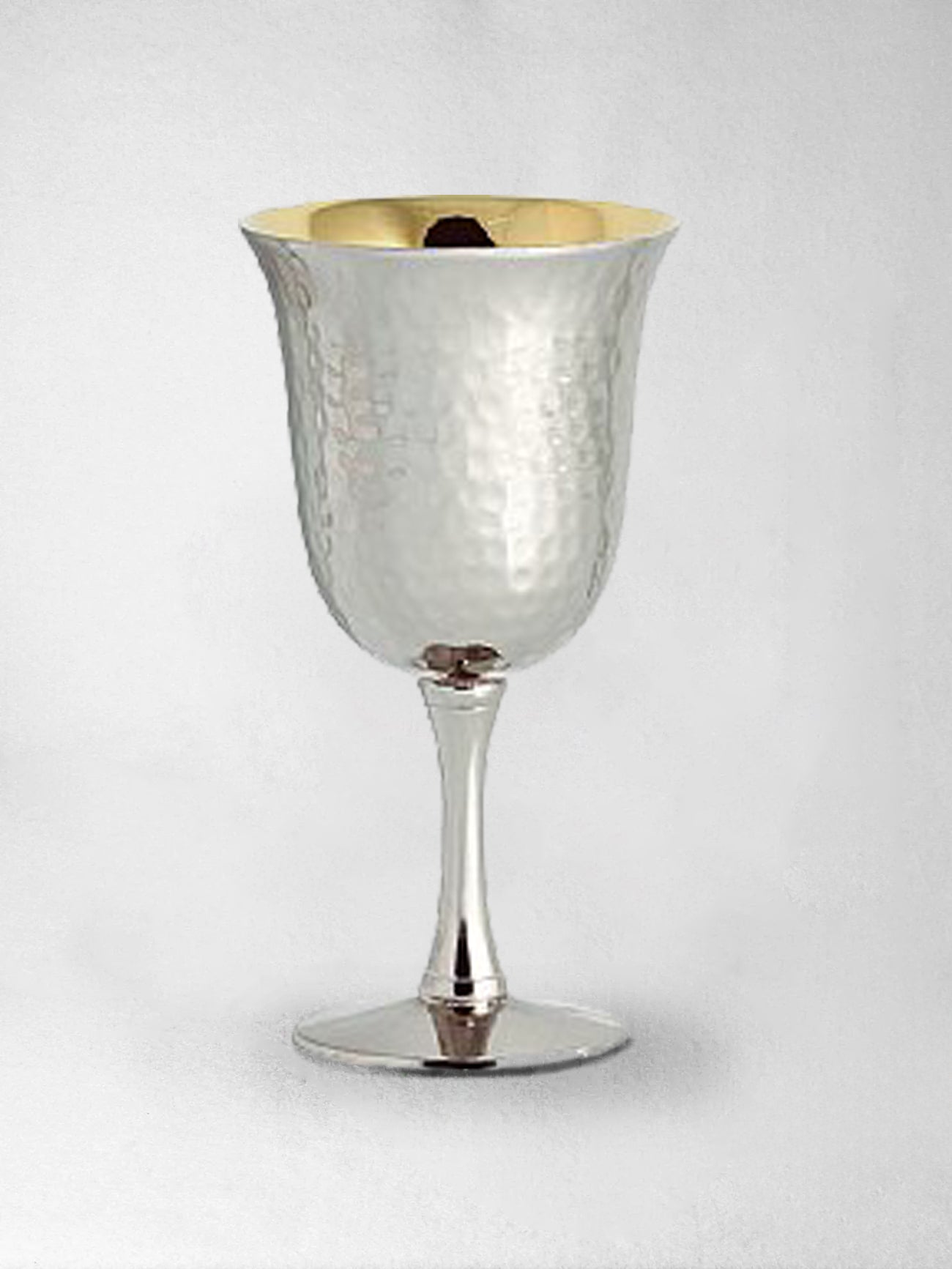 Kiddush Cup - Hammered finish, stemmed