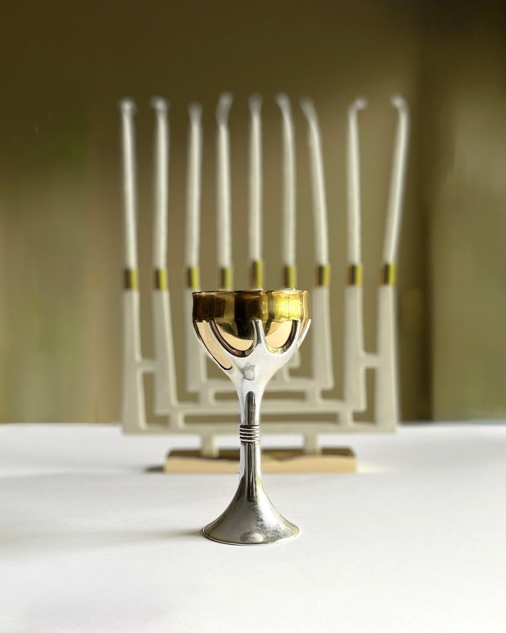 Kiddush Cup - Tree of Life, Gold & Silver