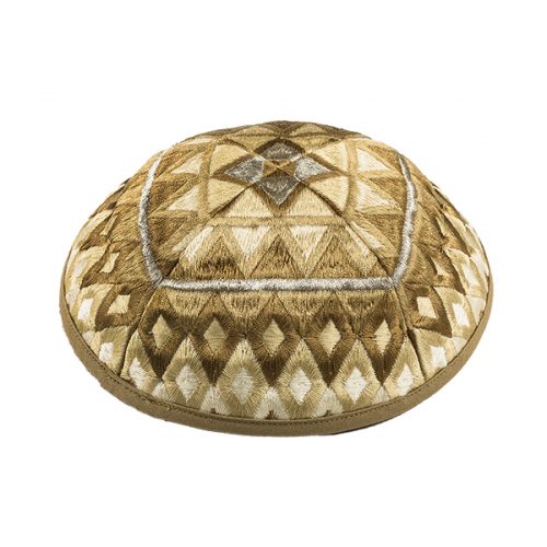 Kippah - Emanuel Magen David, Gold Squares