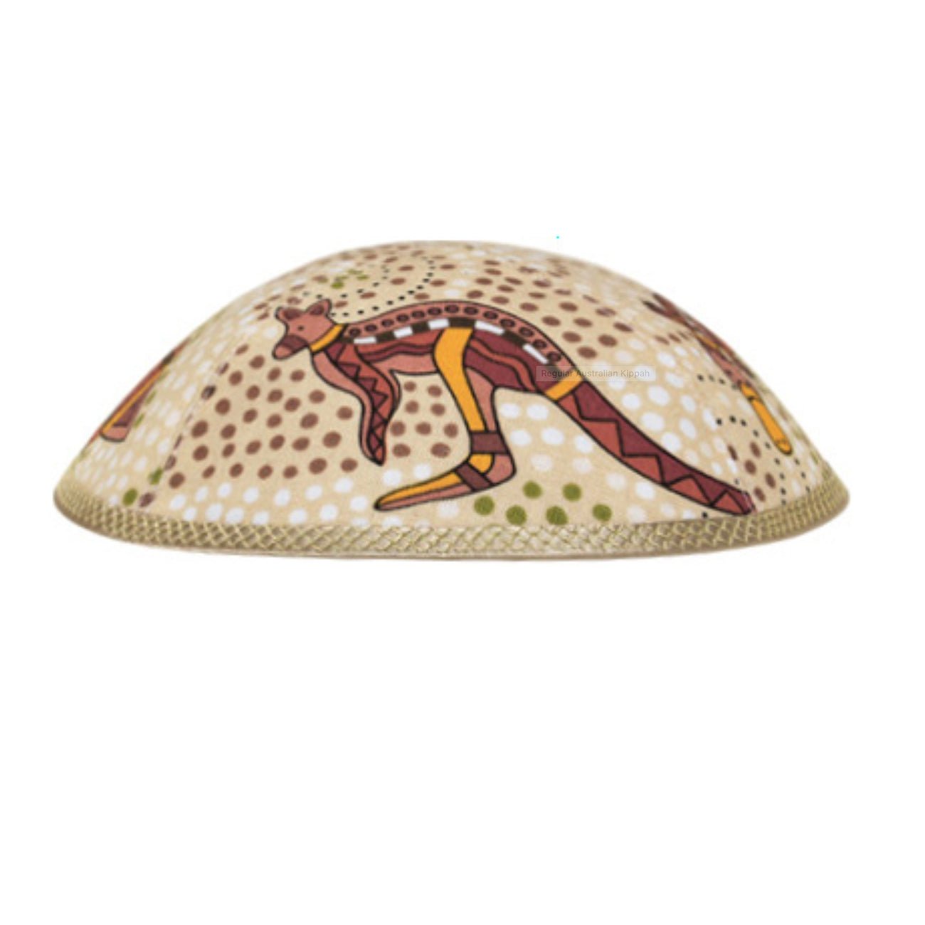 Kippah - Kangaroo on Cream, Australian