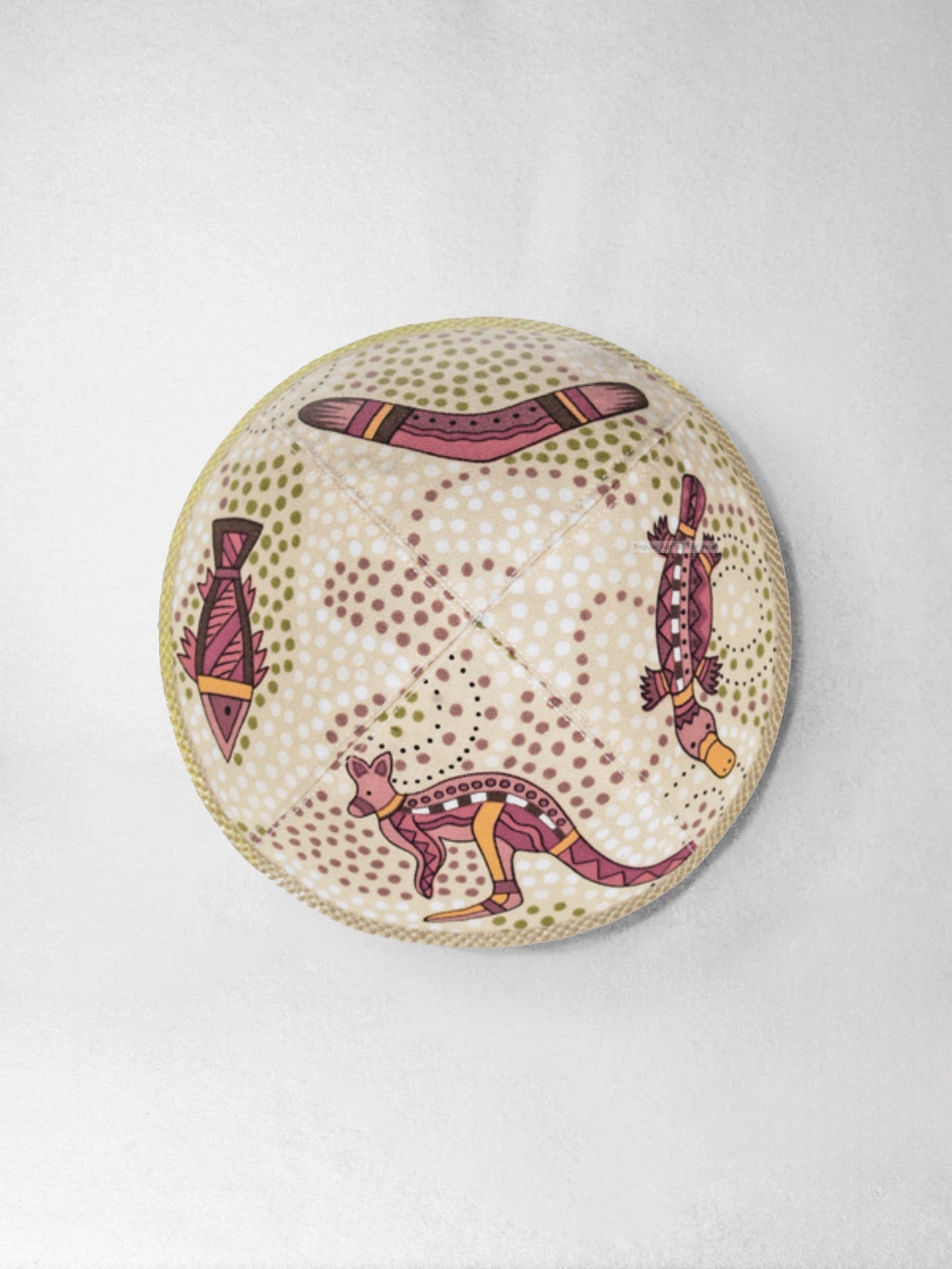 Kippah - Kangaroo on Cream, Australian