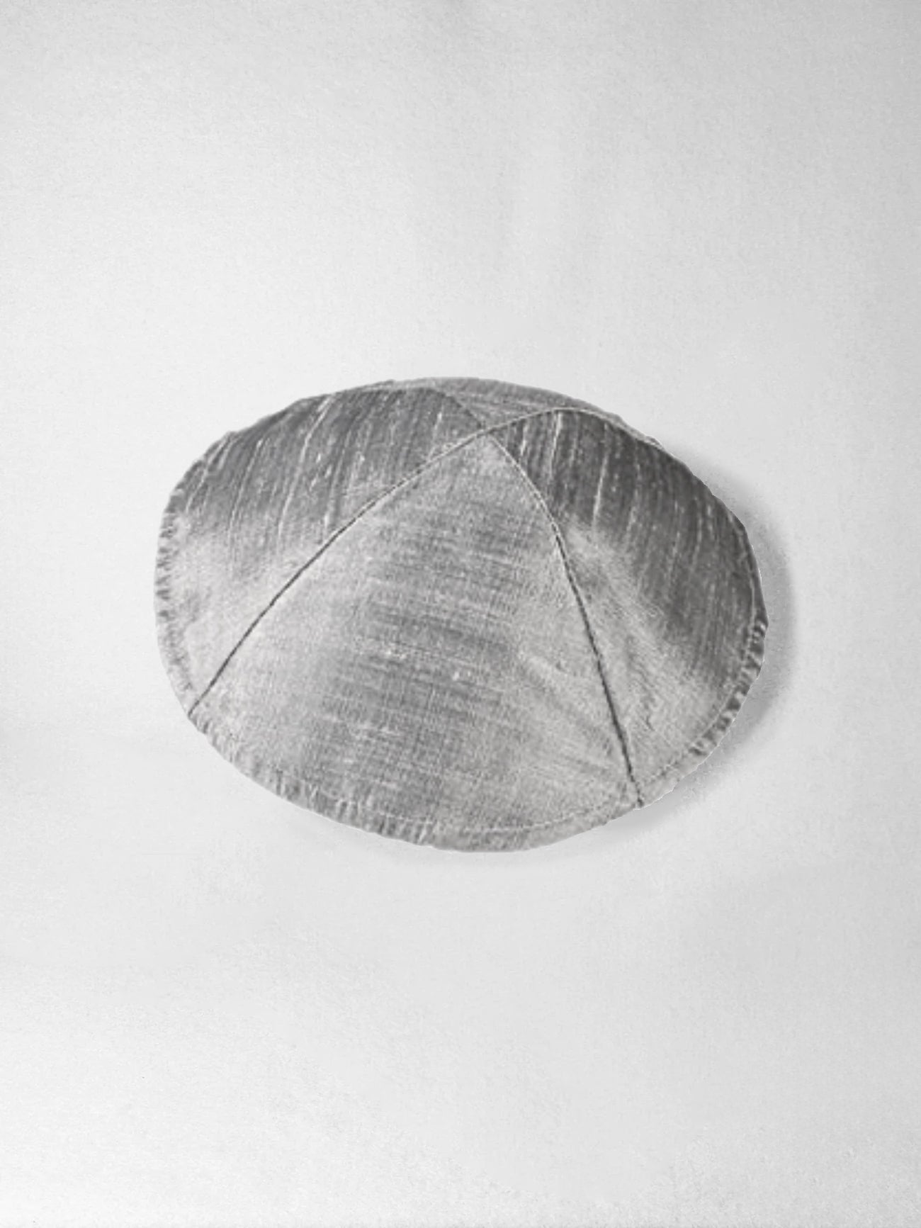 Kippah - Raw Silk, Silver Grey Emanuel