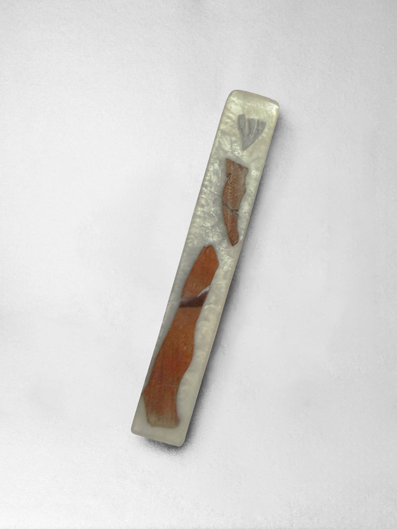 Mezuzah - Resin, Red Gum, Pearl White - Michael Schwartz