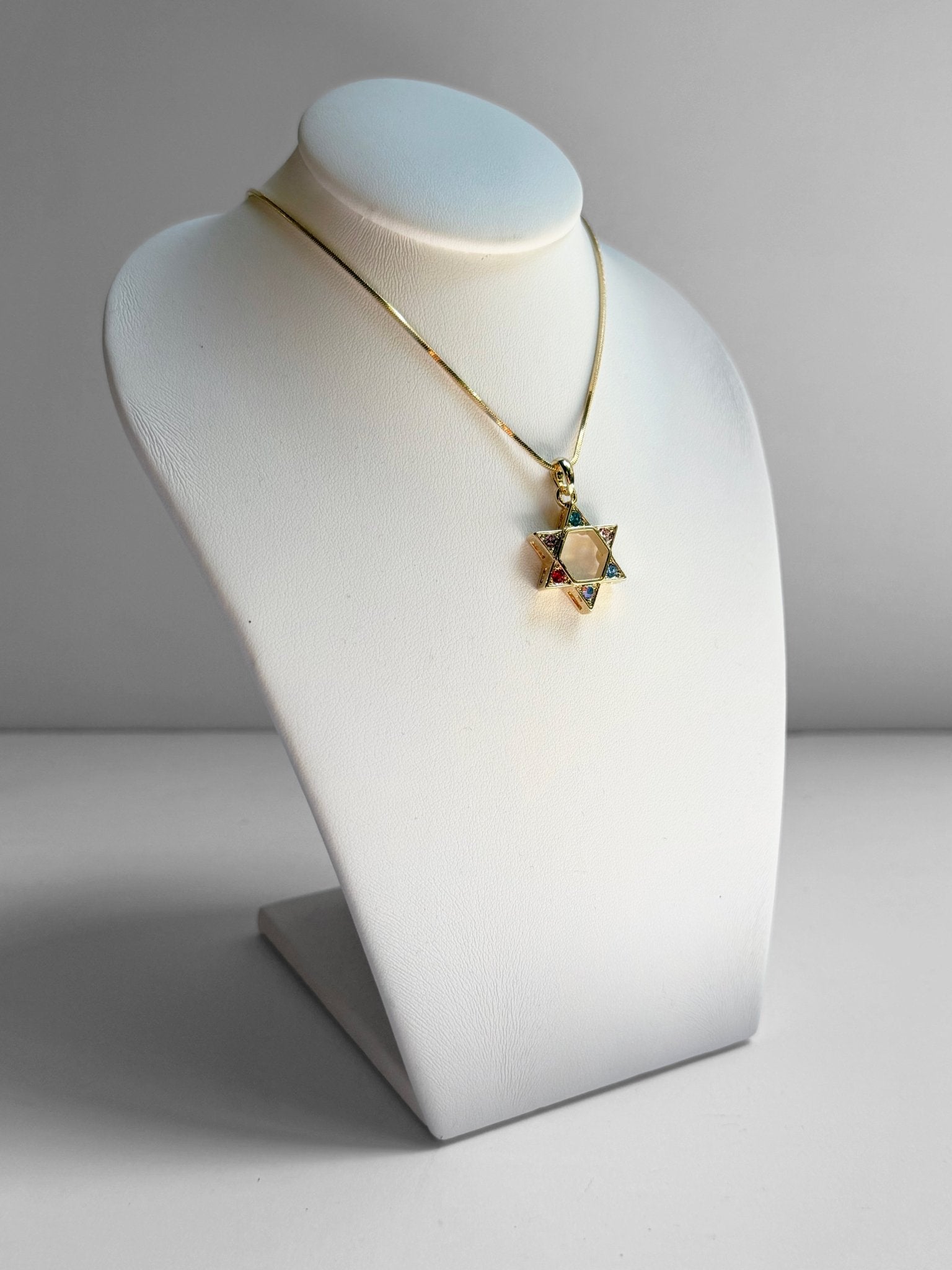 Necklace - Colourful Stones - Goldtone