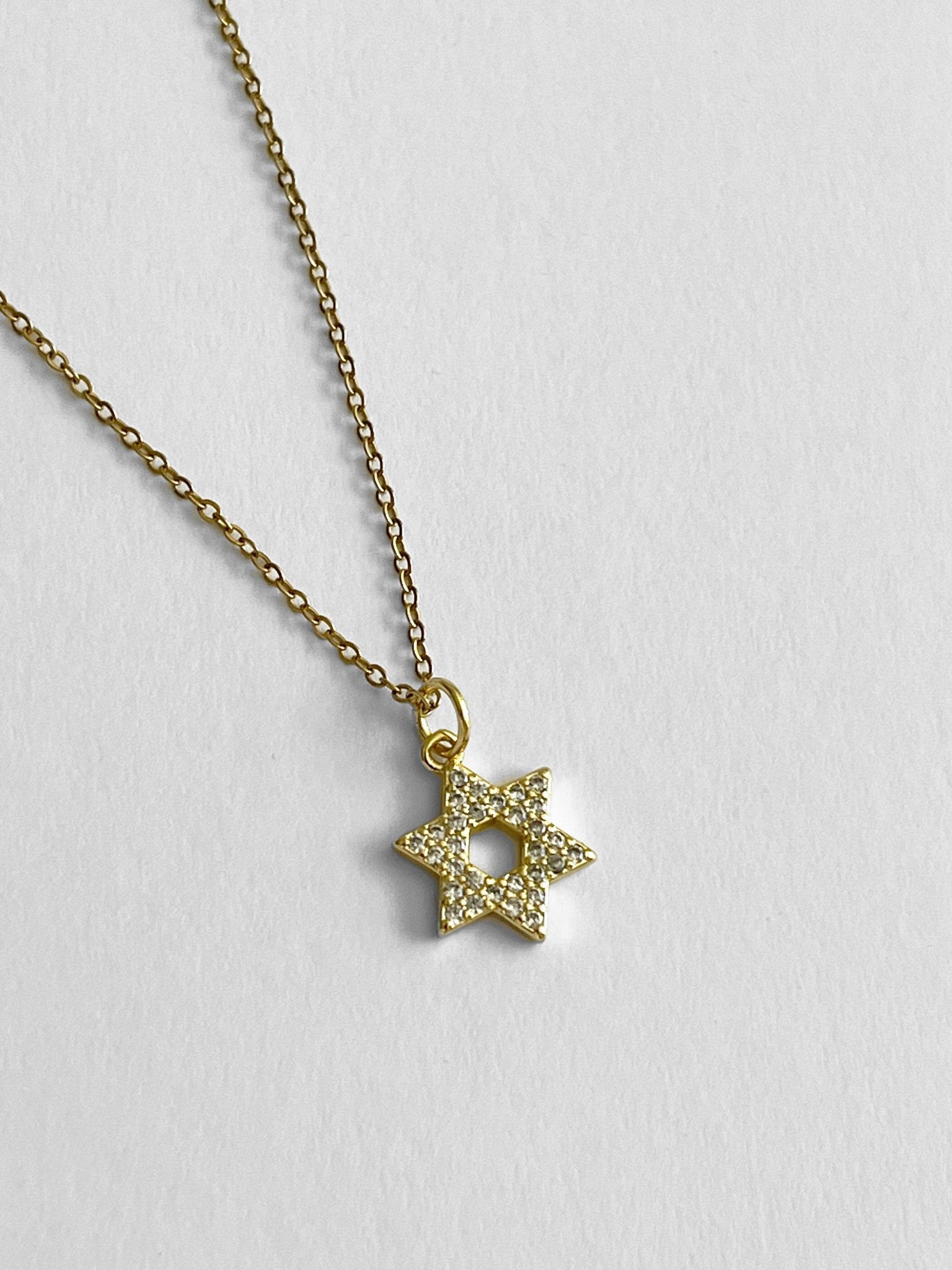 Necklace - Magen David - Gold Sparkle