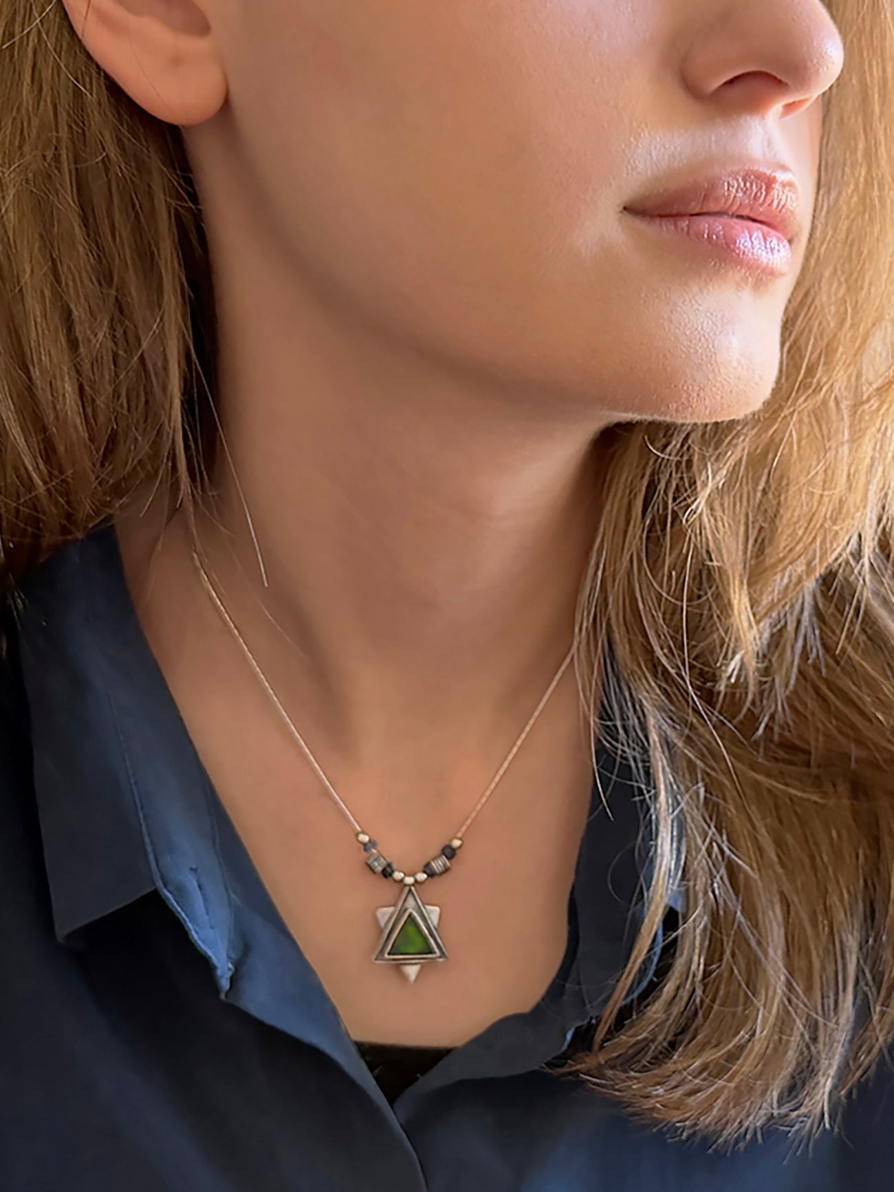 Necklace - Magen David in Roman Glass by Michal Kirat