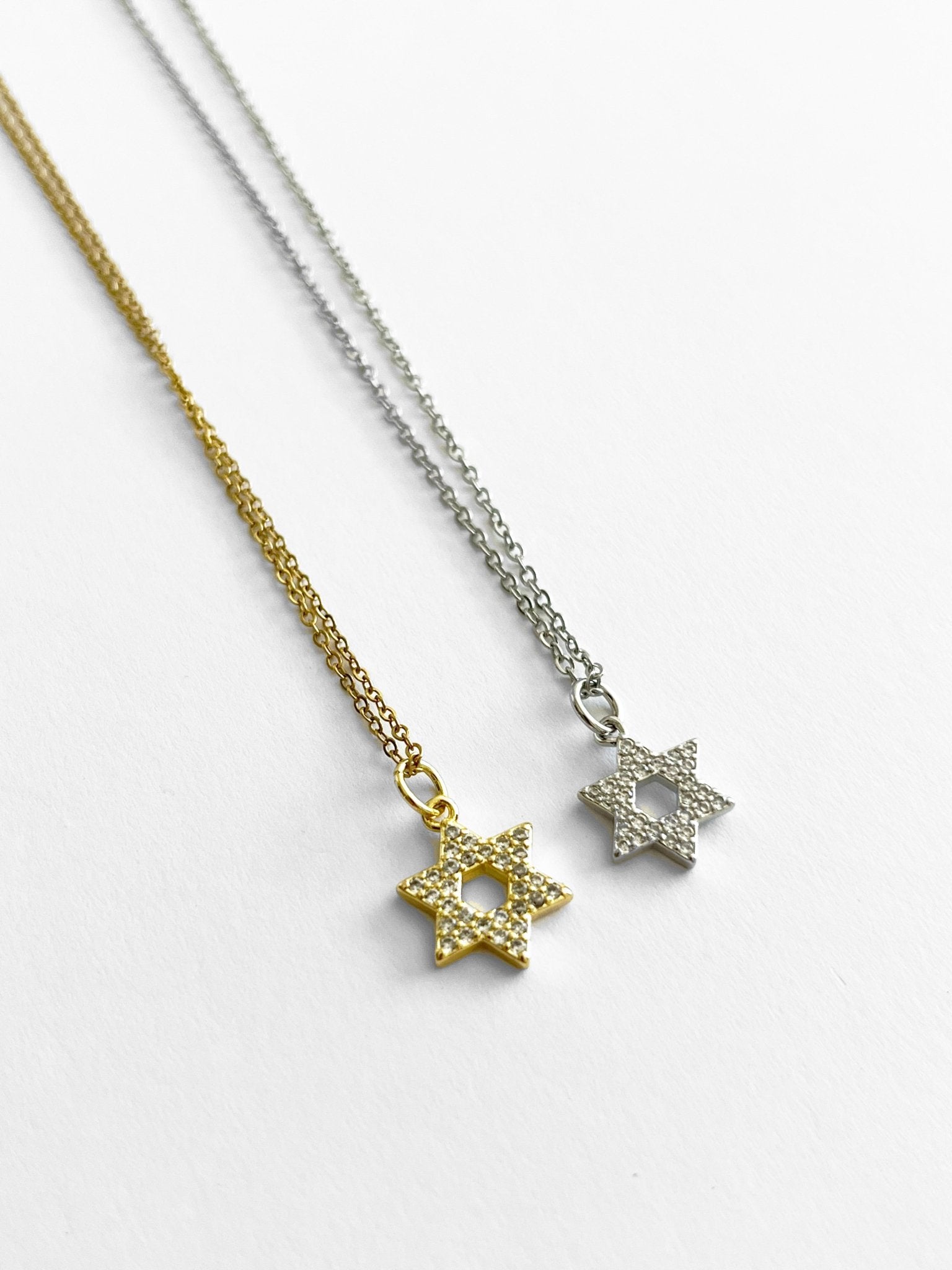 Necklace - Magen David - Silver Sparkle