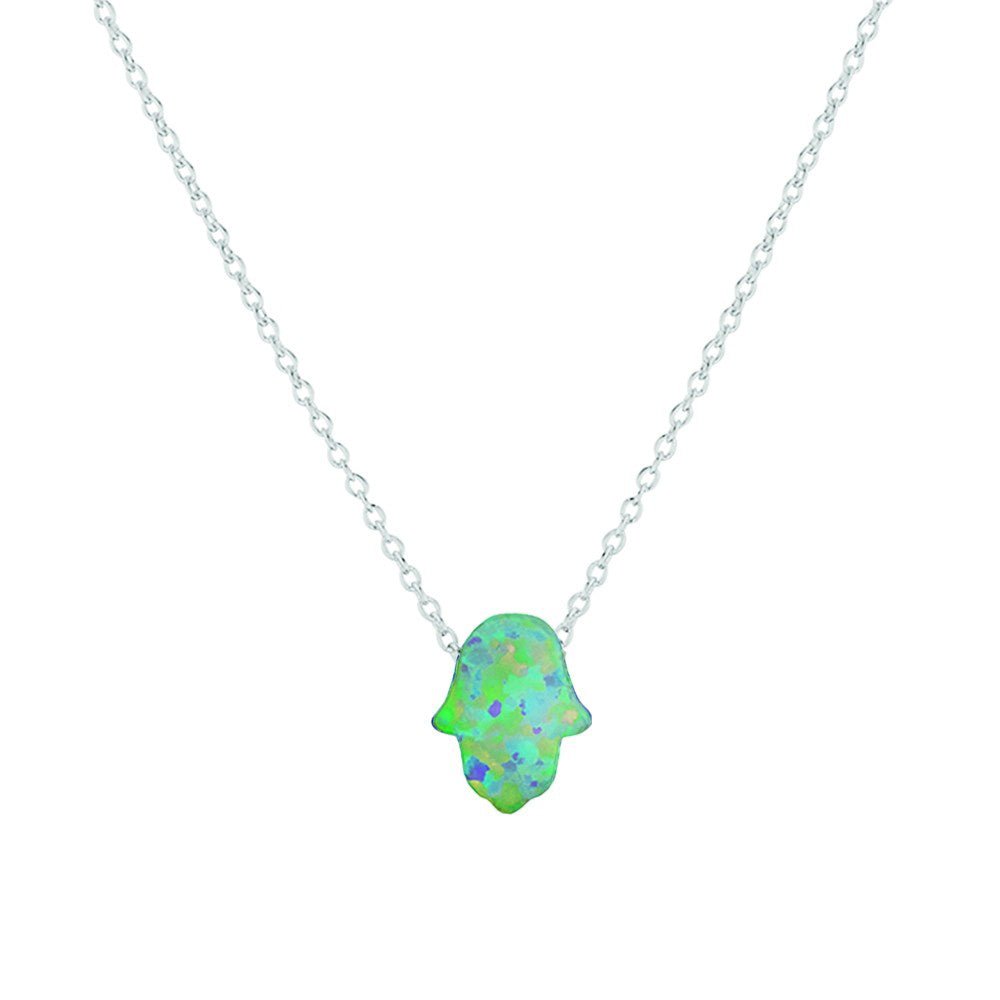 Necklace - Turquoise Opalite Hamsa
