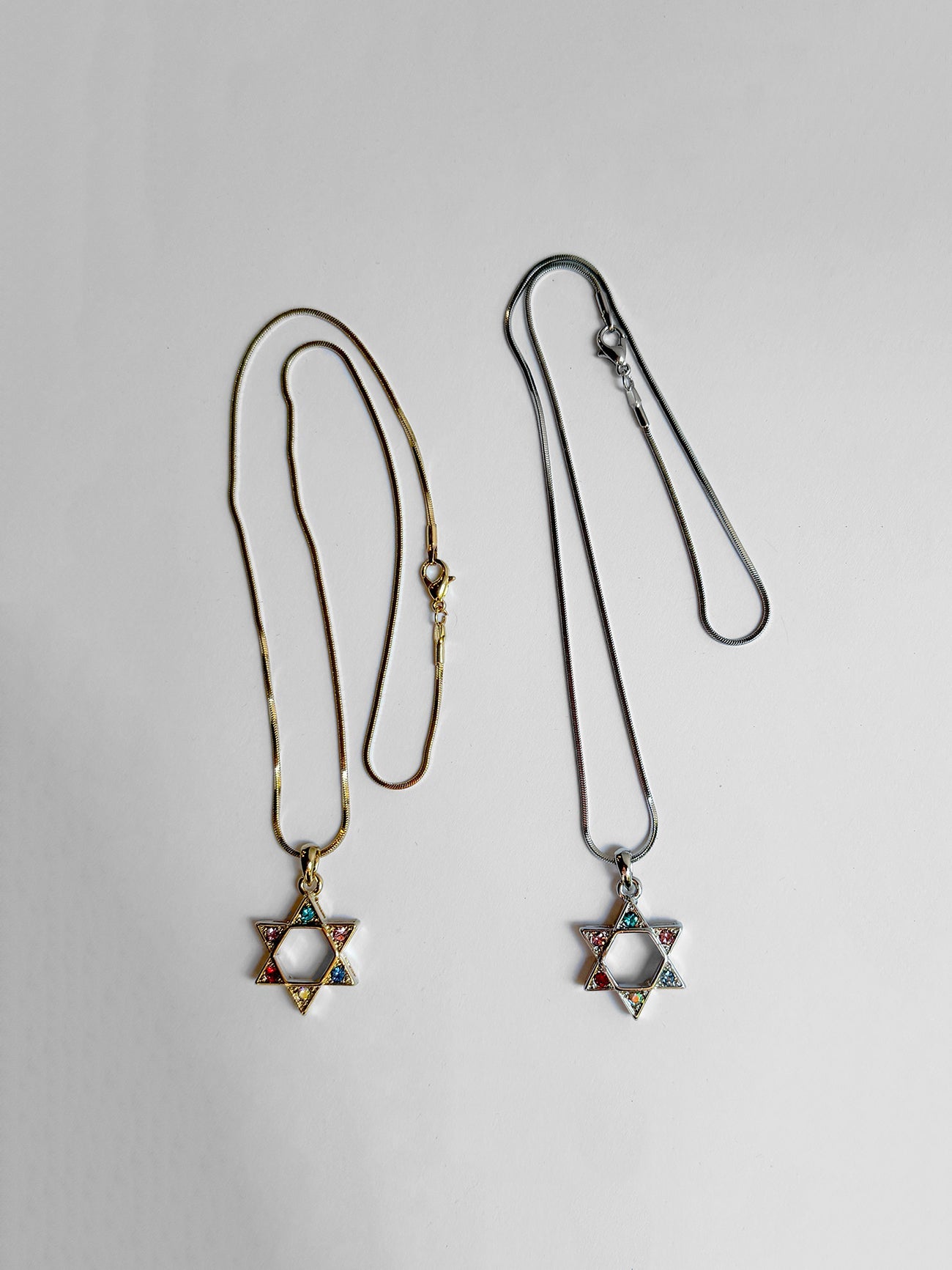 Pendant - Colourful Stones - Silvertone