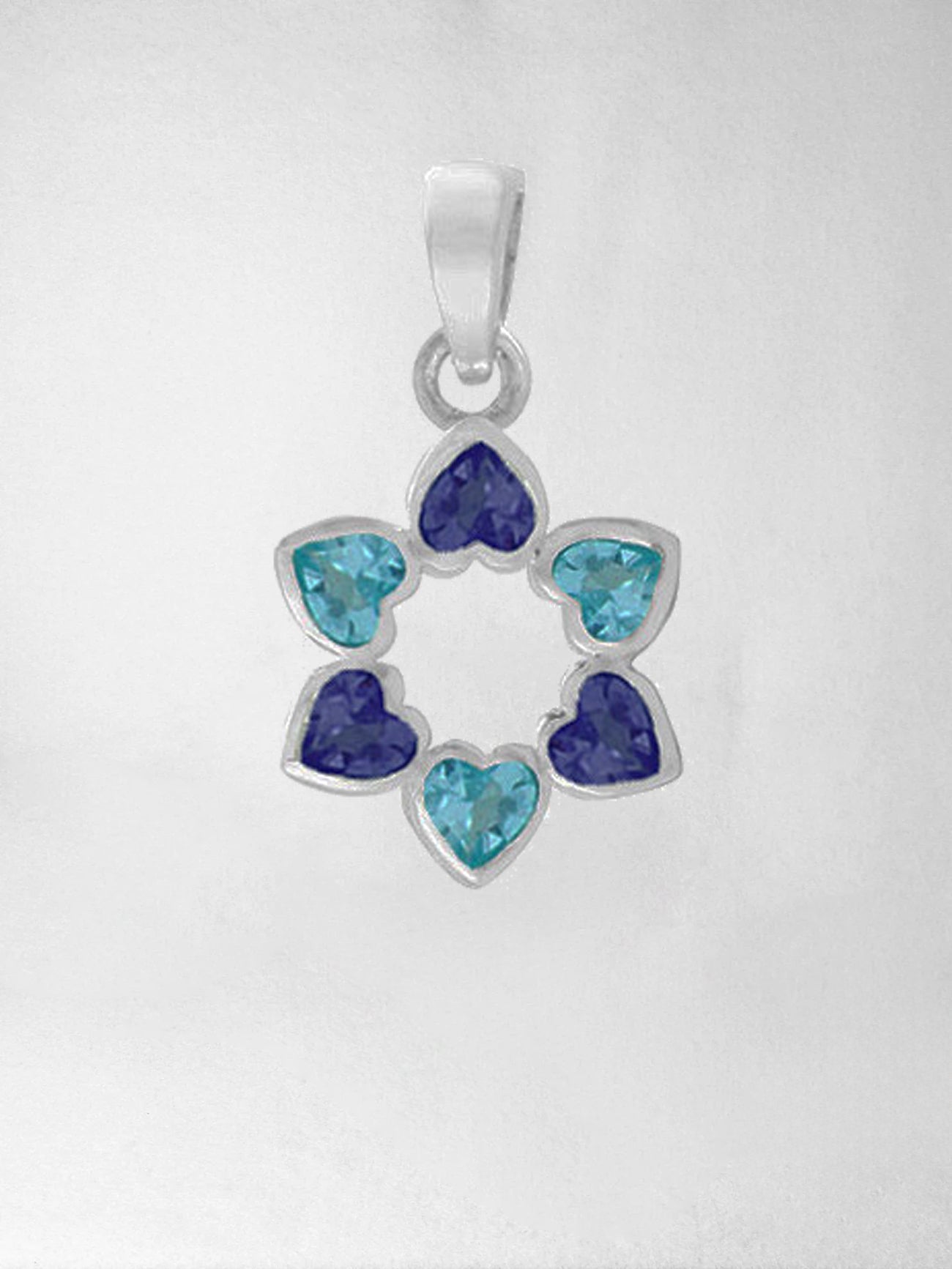 Pendant Magen David - Blue Petals