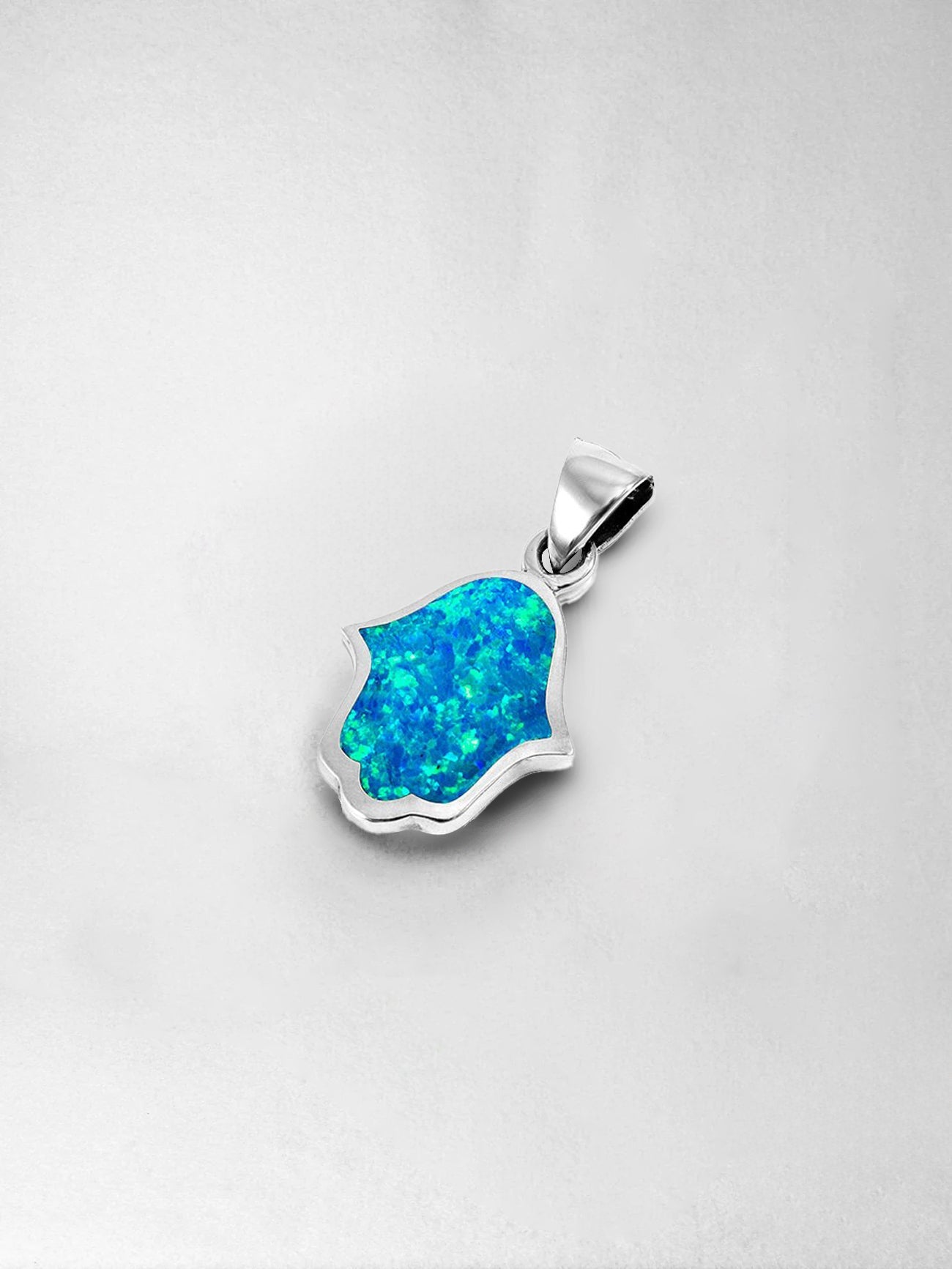 Pendant - Silver Opalite Hamsa