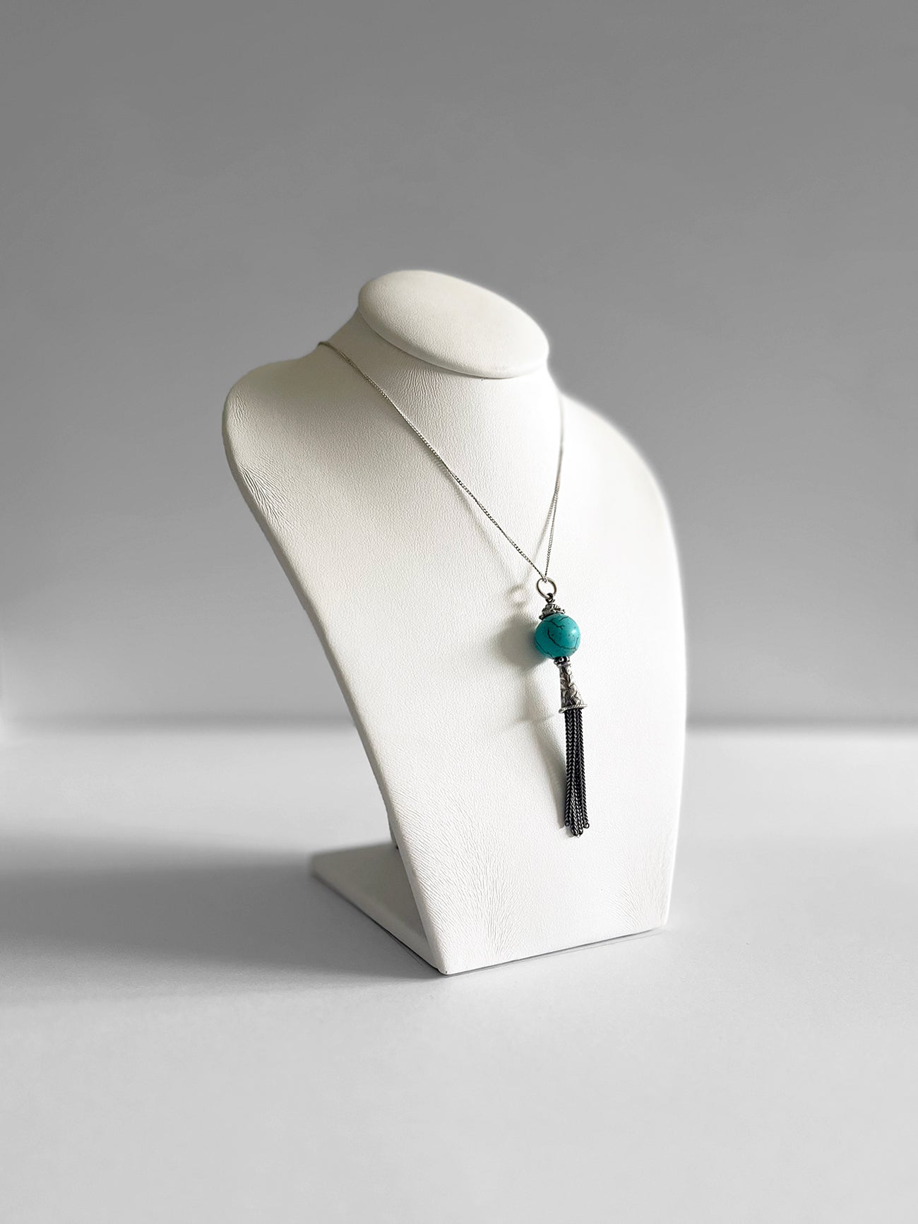 Pendant - Silver Tassel with turquoise