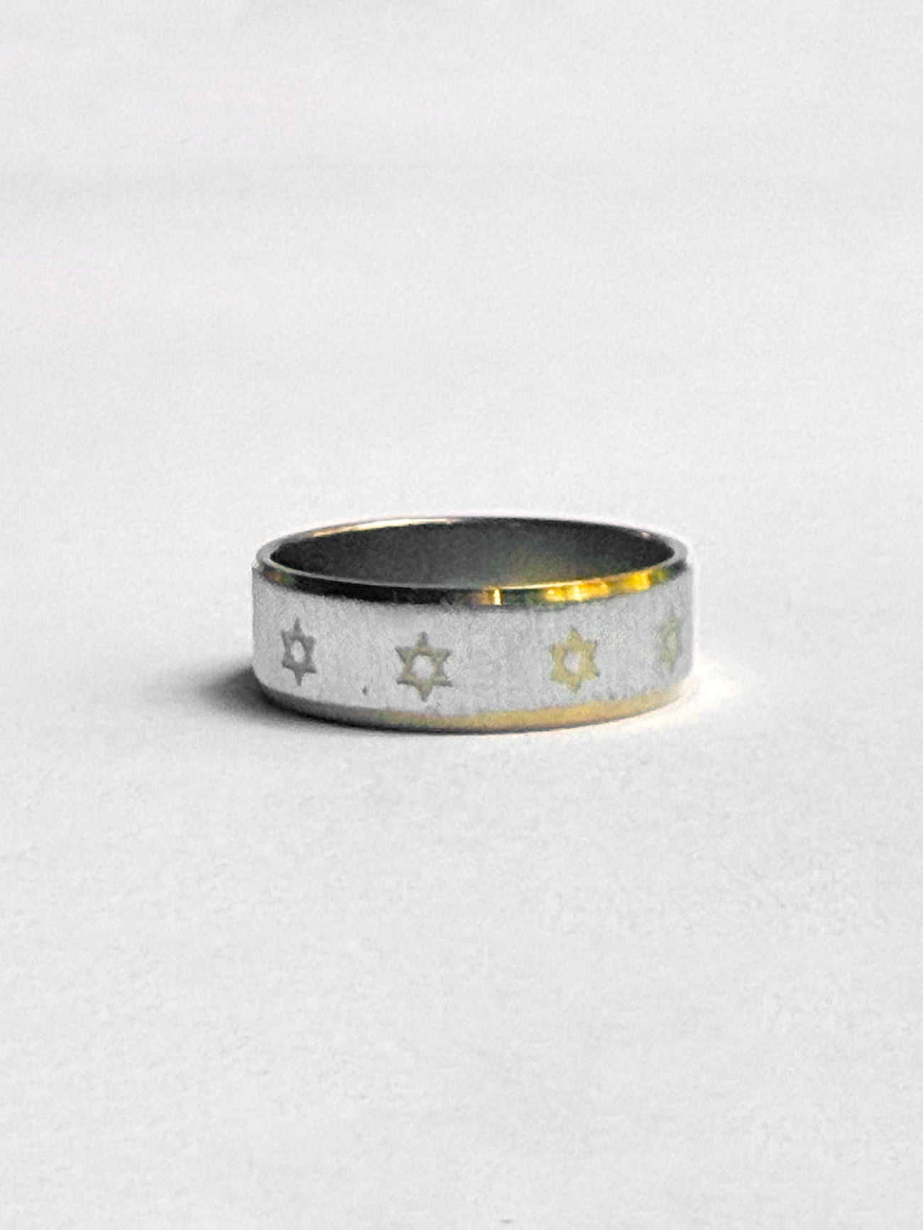Ring - Engraved Magen David - Gold and Silver tone finish