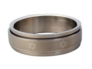 Ring - Spinning - Magen David - Stainless Steel