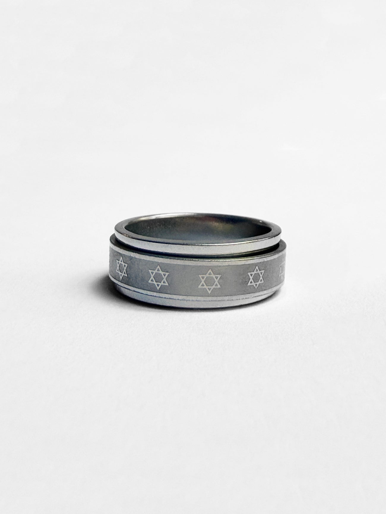 Ring - Spinning - Magen David - Stainless Steel