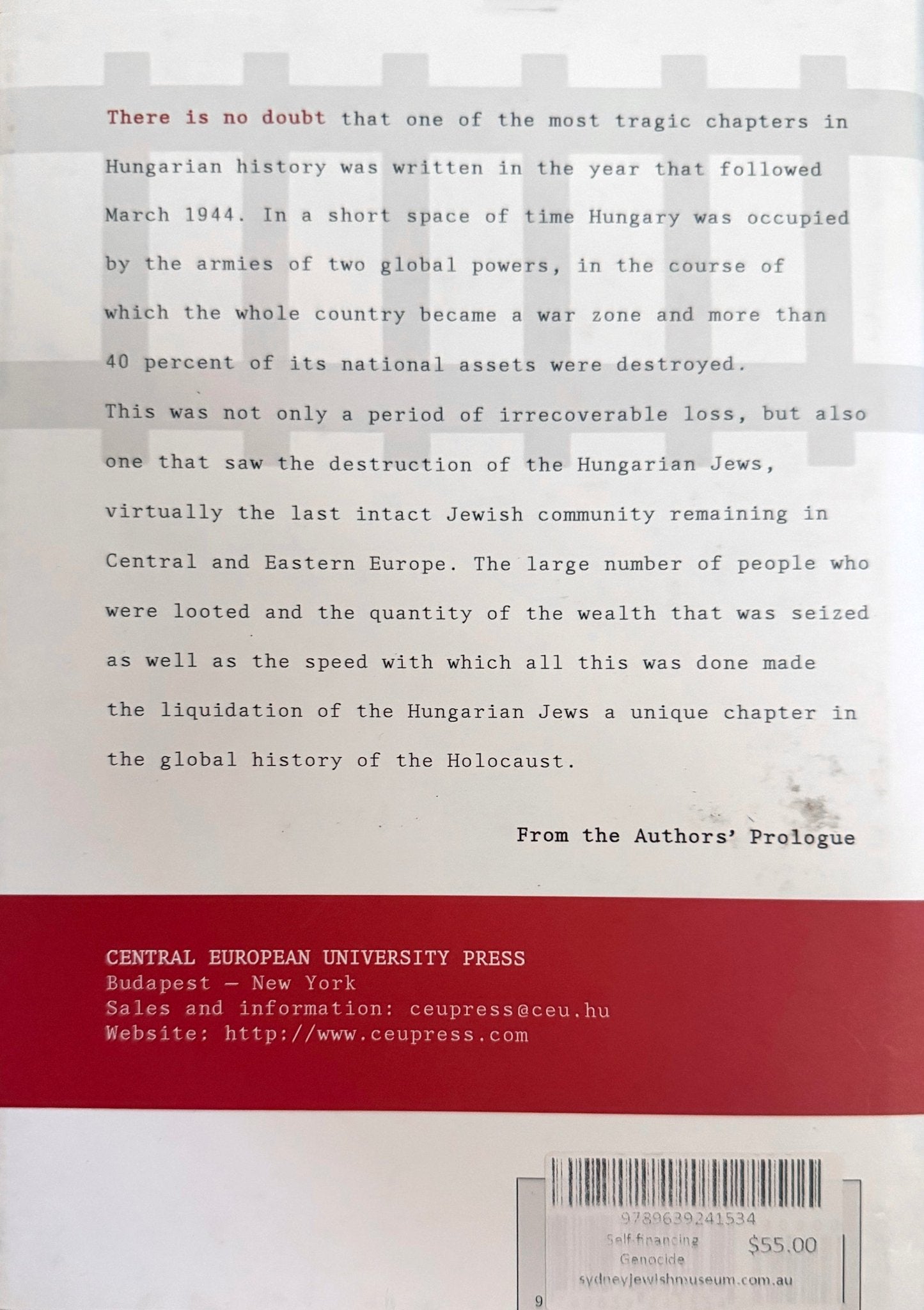 Self - Financing Genocide: the Gold Train, the Becher case and the Wealth of the Hungarian Jews - Gabor Kadar, Zoltan Vagi
