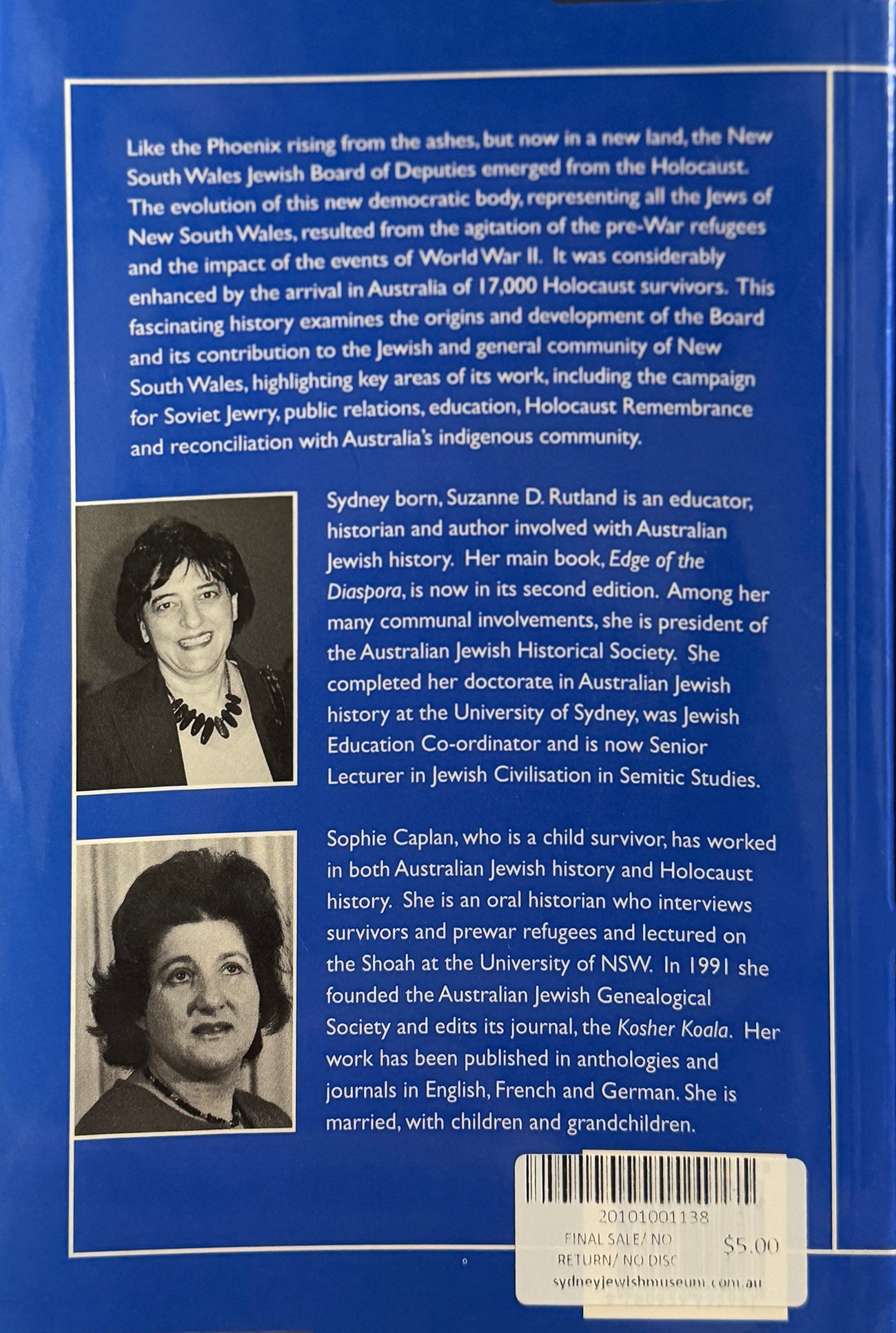 With One Voice: A History of The New South Wales Jewish Board of Deputies - Suzanne D Rutland and Sophie Caplan